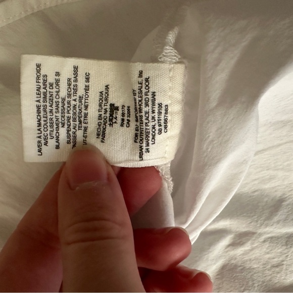 NWT Free People White Off Shoulder Flare Sleeve Button Down Top Small - Picture 12 of 16